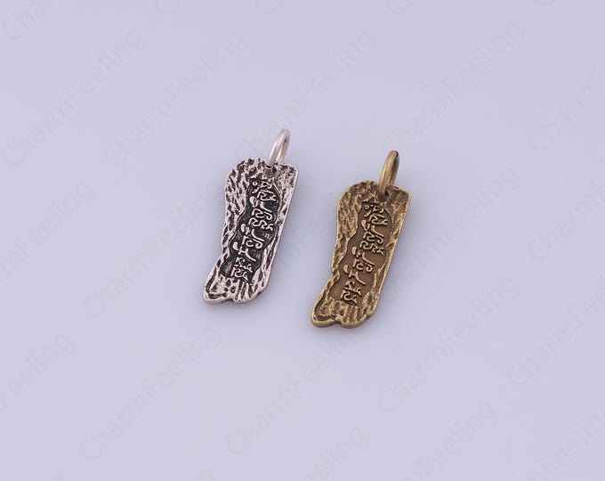 Rectangular Pendant, Rectangular Fallen Leaves Necklace, Vintage Style Charms, DIY Jewelry Making Accessories 19.5x6.6x1.1mm