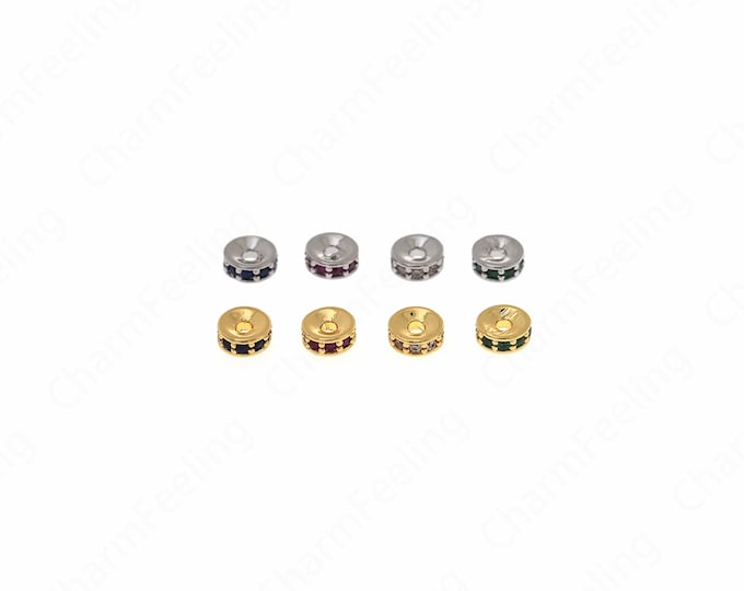 18K Gold Filled Flat Spacer Beads,Disc Spacer Beads,Flat Rectangle Beads,Flat Bead Bracelet,DIY Jewelry Supplies,5x5x2mm