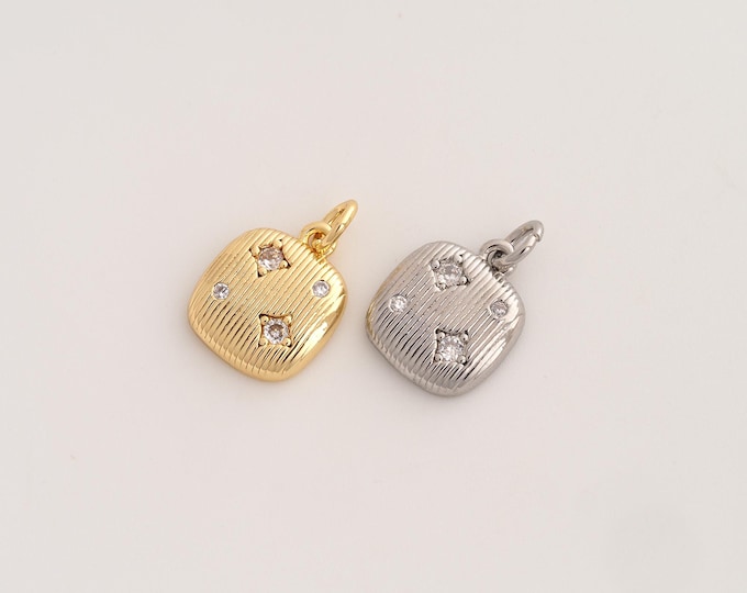 CZ Suitcase Pendant,Suitcase Pendant,18K Gold Filled Suitcase Charm,DIY Jewelry Accessories,17.2x11.7x2.6mm