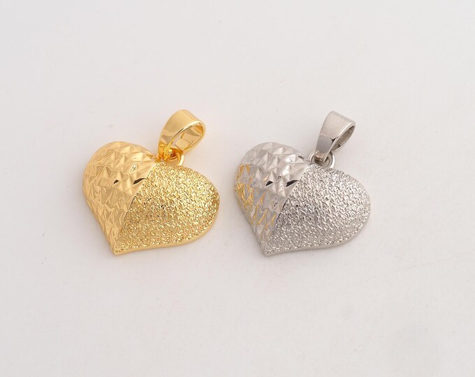 Heart Pendant,Love Pendant,18K Gold Filled Heart Charm,DIY Jewelry Accessories,23.8x20x6.2mm