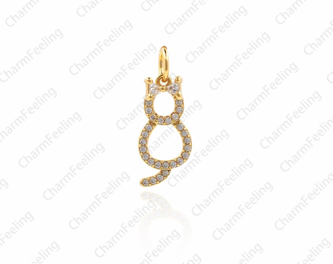 Cat Pendant Necklace，Cubic Cat pendant，Cat Lover Gifts for Women 19×7×2.4mm  1pcs
