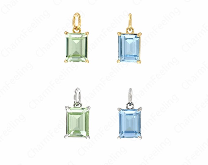 18K Gold Filled Geometric Necklace,Rectangular Pendant,Micropavé CZ Medal Charm, Suitable For DIY Jewelry Making Accessories,14x7x4.2mm