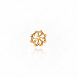 18K Gold Filled Flower Bead Caps,Pearl Caps,Round Bead Caps,Flower Caps,Spacer Jewelry, Brass Caps, DIY Gold Jewelry Making,11x3.5mm