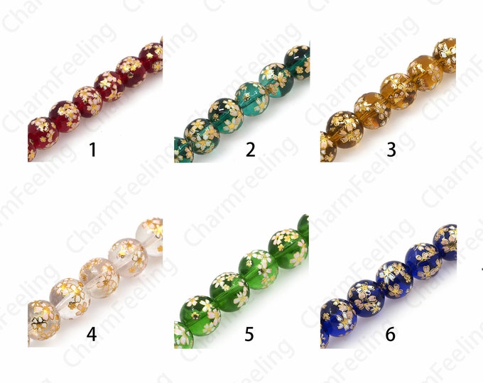 Smooth Ball Beads, Glass Flower Spacer Beads, Spherical Beads,Murano Glass Beads, Spherical Spacer Beads, DIY Jewelry Supplies, 10/12/14mm