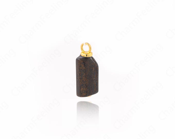 Natural Stone Pendant,Cylinder Charm,Ball Necklace,18K Gold Filled Ball Jewelry,DIY Jewelry Supplies,19x7mm