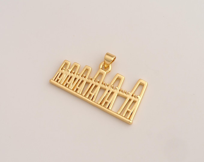 Bridge Pendant,Bridge Pendant,18K Gold Filled Bridge Charm,DIY Jewelry Accessories,20.5x34x2mm