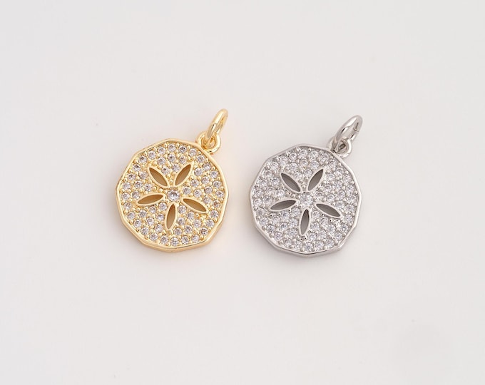 CZ Flower Pendant,Flower Pendant,18K Gold Filled Flower Charm,DIY Jewelry Accessories,18.6x13x2mm