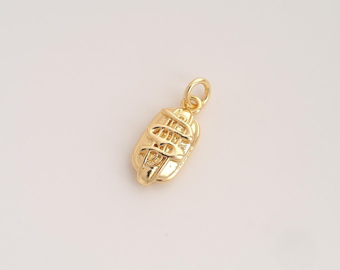 Hot Dog Pendant,Hot Dog Pendant,18K Gold Filled Hot Dog Charm,DIY Jewelry Accessories,20x8x3.8mm