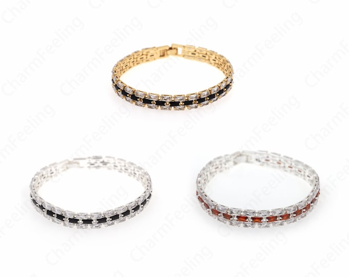 18K Gold Filled Dainty Bracelet,Tennis Bracelet,Fashion Bracelet,Adjustable Bracelet, Zircon Bracelet,Friendship Bracelet,185x7.5x3mm