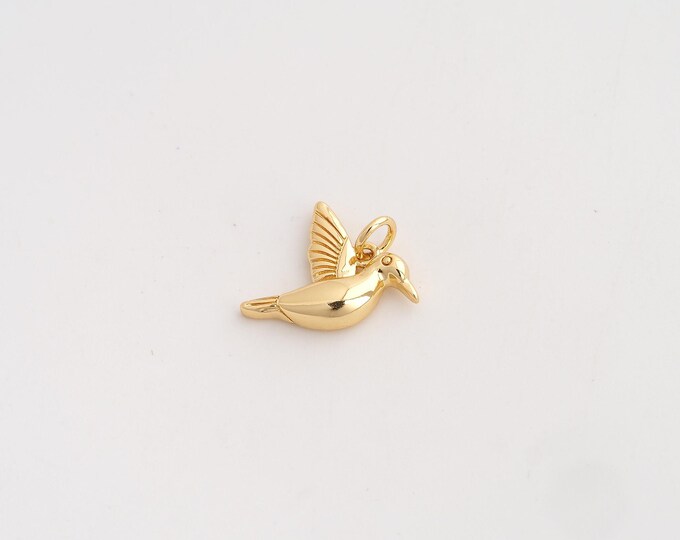 Peace Dove Pendant,Animal Pendant,18K Gold Filled Peace Dove Charm,DIY Jewelry Accessories,14.8x14x3.5mm