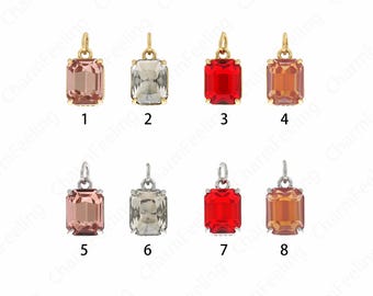 18K Gold Filled Geometric Necklace,Rectangular Pendant,Micropavé CZ Medal Charm, Suitable For DIY Jewelry Making Accessories,16x8.5x7mm