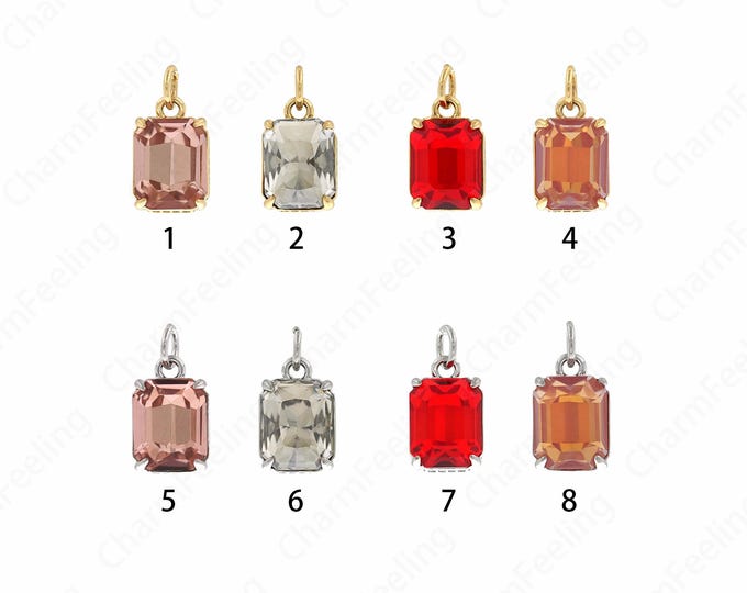 18K Gold Filled Geometric Necklace,Rectangular Pendant,Micropavé CZ Medal Charm, Suitable For DIY Jewelry Making Accessories,16x8.5x7mm