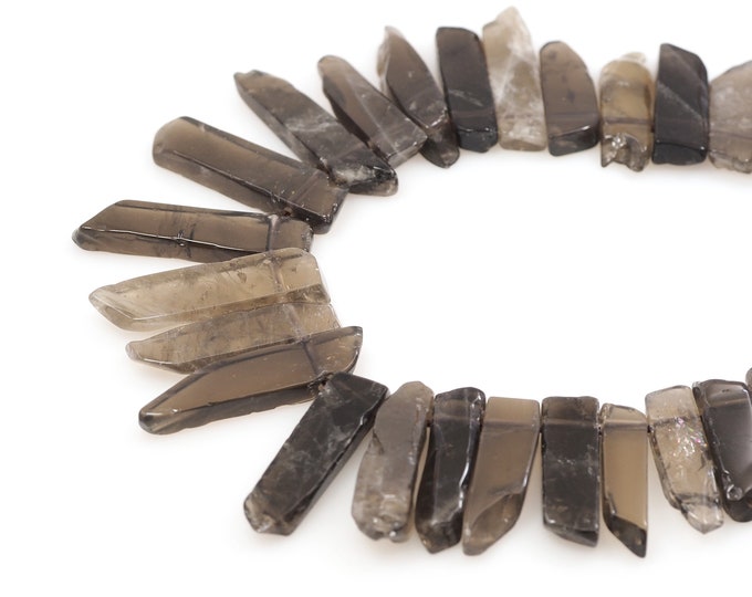 Natural Stone Necklace, Rectangular Beads, Black Natural Stone Barrel Beads, Rectangular Gemstone Chain, Bar Gemstone Chain, 10-12x28-48 mm