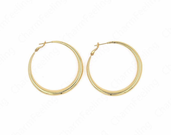 Round Pendants,Hollow Earrings,Gold Earrings,18K Gold Filled Round Earrings,DIY Jewelry Accessories 53.5x50.5x5mm