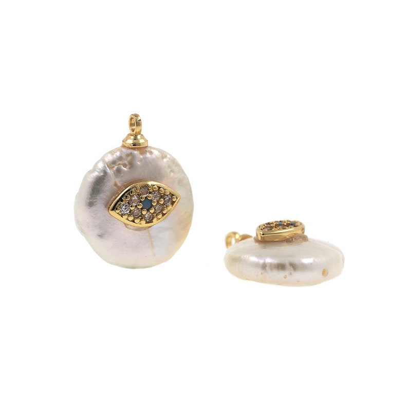 Coin pearl pendant, freshwater pearl necklace, white pearl bracelet, bridal gift 1pcs/2pcs/10pcs image 8