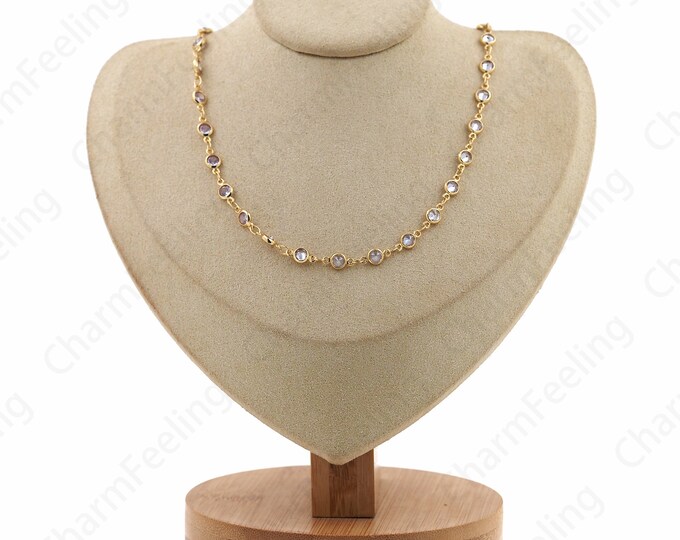 Pearl Necklace, Gemstone Necklace, Beaded Necklace, Gift For Her, Pearl Jewelry, 18K Gold Filled Round Pendant Necklace, 40cm