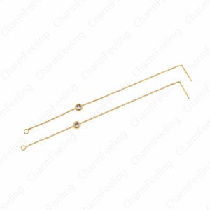 Dainty Fringe Earrings, Tassel Earrings,18K Gold Filled Chain Earrings, Bar Earrings,Boho Earrings, Drop Earrings,100x4.5x1.8mm