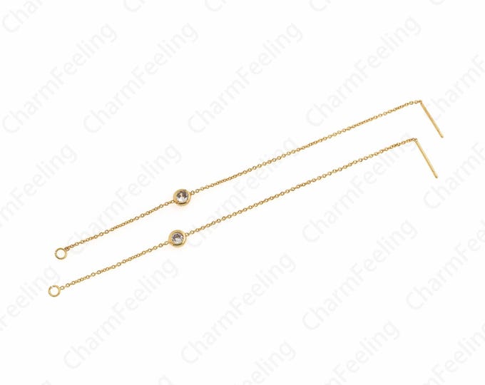Dainty Fringe Earrings, Tassel Earrings,18K Gold Filled Chain Earrings, Bar Earrings,Boho Earrings, Drop Earrings,100x4.5x1.8mm