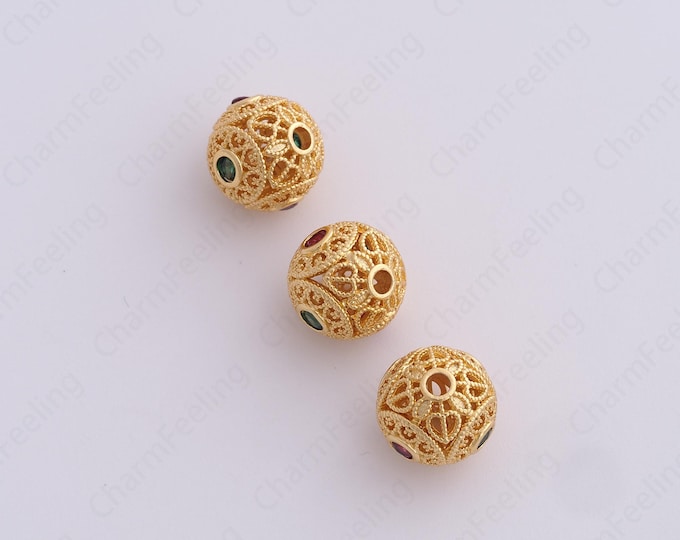 Gold Ball Spacer Beads, 18K Gold Filled Ball Beads,Dainty Ball Bracelet Necklace Spacer Beads, DIY Jewelry Supplies,10.4x10mm