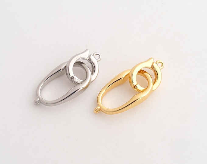 Openable Clasp, Snap Clasp, 18K Gold Filled Oval Clasp, DIY Jewelry Making Supplies, 26x10x3mm