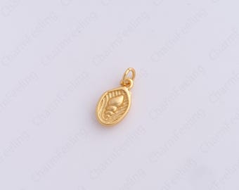 Shell Pendant, Beach Charm, 18K Gold Filled Beach Necklace, Shell Necklace, Shell Charm, DIY Jewelry Supplies, 14.2x6.6x2.6mm