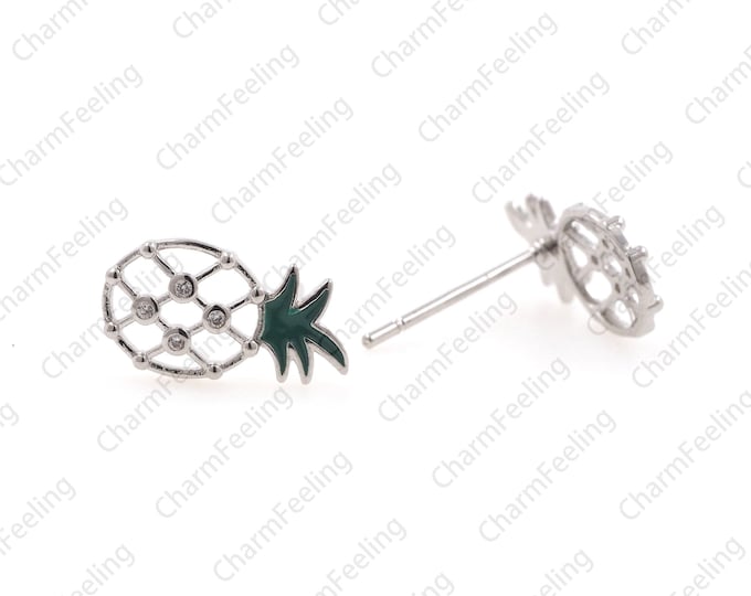Tiny pineapple studs , Fruit studs, pineapple studs, pineapple charm earrings accessories 1 pair