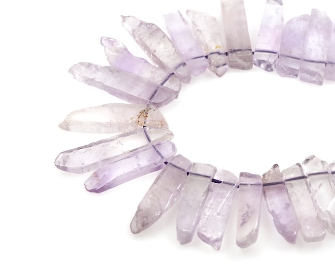 Rectangular Light Amethyst Stone Beads, Bar Gemstone Beads, Gemstone Beads, Natural Stone Chain, Natural Stone Necklace, 10-12x28-48mm
