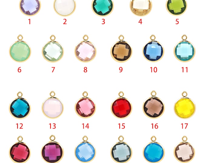 10pcs,Round Pendant, Micropavé CZ Round Charm, Rhinestone Pendant, 18K Gold Filled Round Necklace, Everyday Pendant, 4/5/6/8/10mm