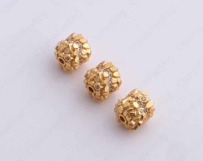 Gold Round Spacer Beads, 18K Gold Filled Tube Beads,Dainty Round Bracelet Necklace Spacer Beads, DIY Jewelry Supplies,9x8.6mm