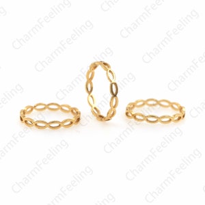 18K Gold Filled Chain Ring, Adjustable Chain Ring, Minimalist Ring, Personalized Ring, Gift For Her 1PCS