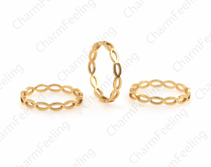 18K Gold Filled Chain Ring, Adjustable Chain Ring, Minimalist Ring, Personalized Ring, Gift For Her 1PCS