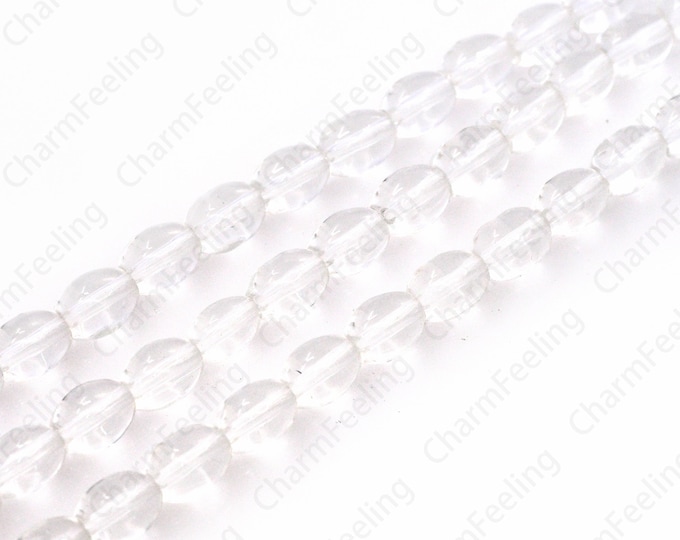 Cylindrical Glass Beads, Clear Spacer Beads, Crystal Beads, Murano Glass Jewelry, Cylindrical Beads, DIY Jewelry Supplies, 8x10mm