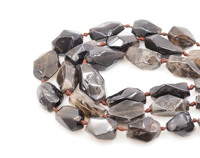 Black Gemstone Beads, Natural Stone Chain, Gemstone Necklace, Natural Stone Necklace, DIY Bracelet Necklace Accessories, 15x20mm