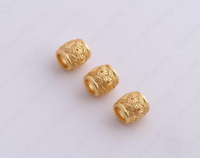 Gold Round Spacer Beads, 18K Gold Filled Tube Beads,Dainty Round Bracelet Necklace Spacer Beads, DIY Jewelry Supplies,6.2x6mm