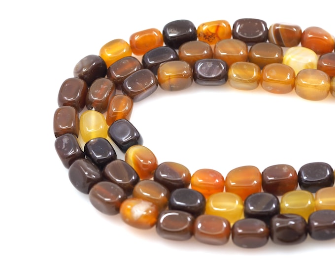 Natural Stone Necklace, Transparent Black Natural Stone Rectangular Beads,Baguette Beads,Rectangular Beads, 8x12mm