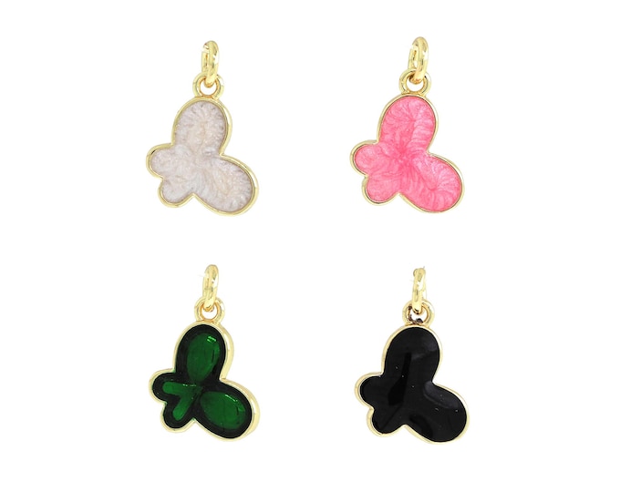 MicroPave CZ Butterfly Charm, Butterfly Jewelry, Animal Charm, 18K Filled Gold Butterfly Pendant, DIY Jewelry Supplies,15x8.5x1.5mm