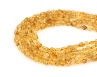Citrine Beads, Natural Stone Chains,Jewelry Suppliers, AAAA Grade Gem Beads, Irregular Shape Beads, DIY Bracelet Necklace Accessories, 6x8mm