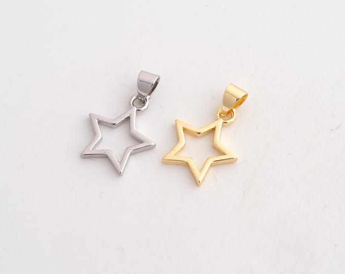 5 pcs Star Pendant,Celestial Pendant,18K Gold Filled Starburst Charm,DIY Jewelry Accessories,20.2x13.6x2mm