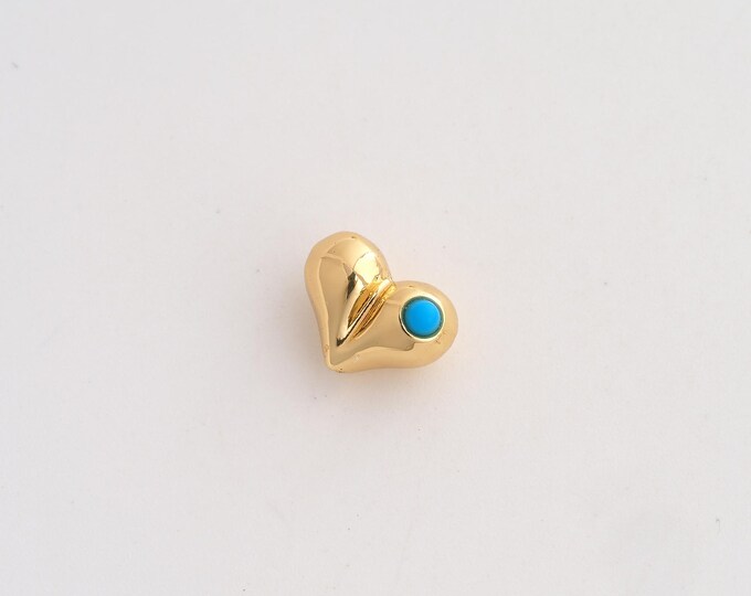 18K Gold Filled Heart Spacer Beads,Love Beads,Heart Beads,DIY Jewelry Supplies,11.8x8.8x7.5mm Hole 1.5mm
