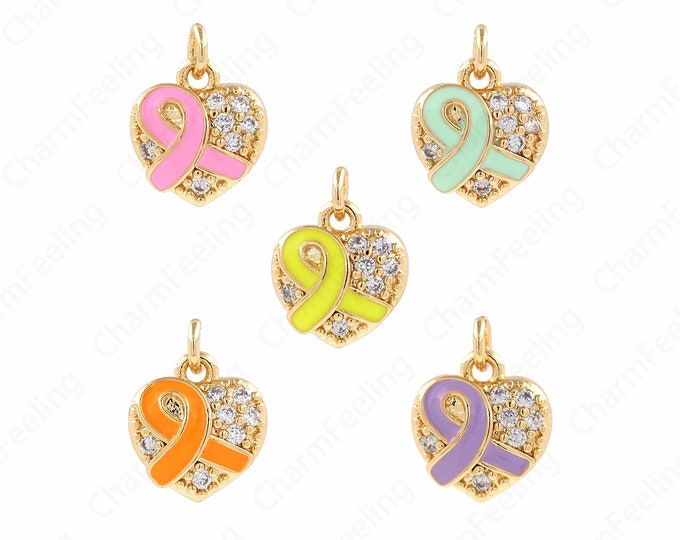 Heart-Shaped Necklace, Enamel Heart Charm,Enamel Heart-Shaped Pendant, Enamel Charm DIY Jewelry Making Accessories 13.5x10x4mm