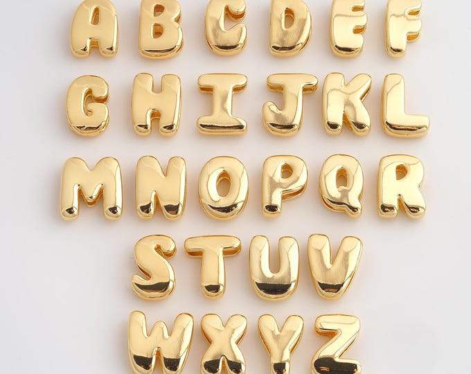 Initial Pendant,Letter Pendant,18K Gold Filled Initial Charm,DIY Jewelry Accessories,20x15x7.3mm