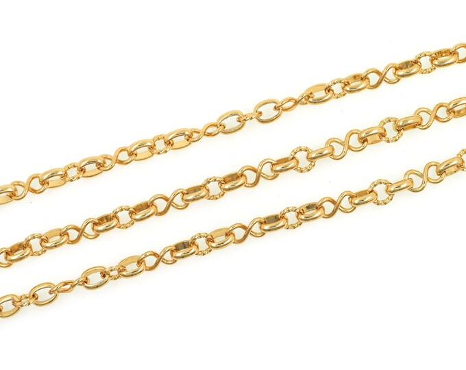 1 Meter, 18K Gold Filled 8-Ring Chain Necklace, Layered Necklace, Chain Chain, Brass Chain, Classic Chain Necklace 5 mm
