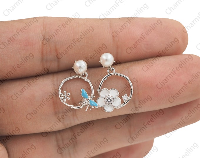 Flower studs, rose studs, floral ornaments, flower stud studs, ear hooks, stud earrings, ear pins, earrings, ear jewelry accessories 1pair