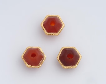 Perline distanziatrici rotonde smaltate, perline piatte, perline per collane riempite in oro 18 carati, perline per gioielli, accessori per la creazione di gioielli fai da te, 12x9,7 mm