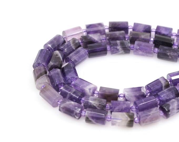 Amethyst Cylindrical Bead, Natural Stone Necklace, Gemstone Necklace, Natural Stone Bead, DIY Bracelet Necklace Accessories, 10x14mm