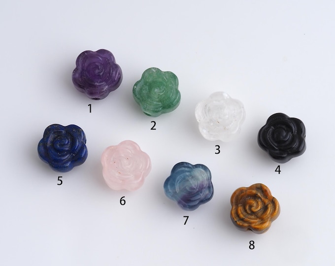 Natural Stone Beasd,Flower Gemstones Beads,Crystal Gemstones Beads,DIY Jewelry Accessories,16.5x15.6x10.7mm Hole 2.5mm