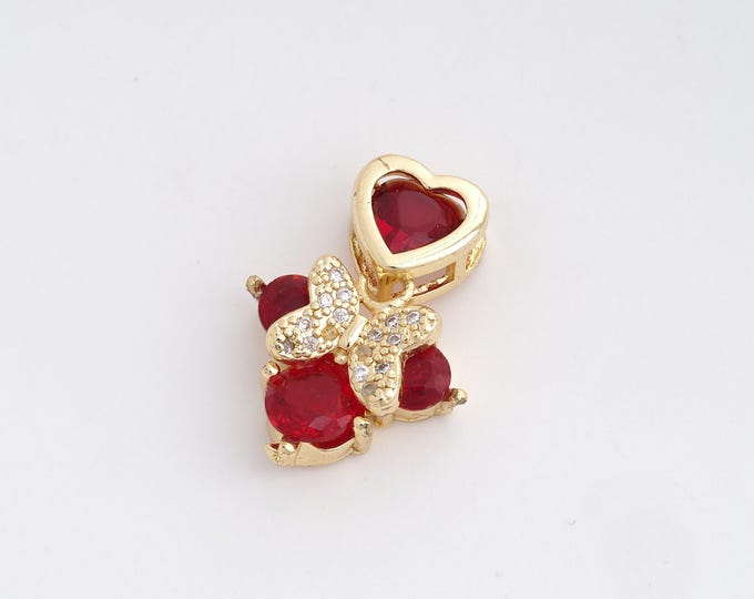 Animal Charm,MicroPave CZ Butterfly Necklace, Butterfly Charm, Butterfly Pendant, DIY Jewelry Making Accessories 23.4x17.8x6.7mm