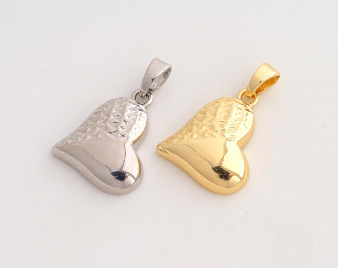 Heart Pendant,Love Pendant,18K Gold Filled Heart Charm,DIY Jewelry Accessories,27.5x18.4x4.2mm