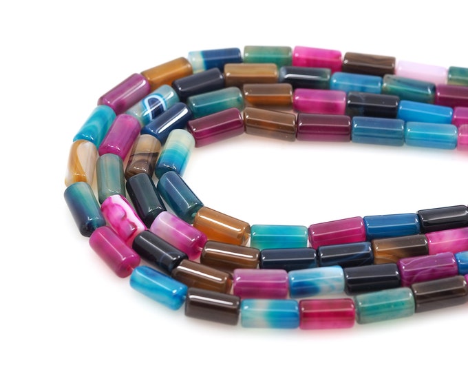 Cylindrical Beads, Deep Colorful Beads, Gemstone Chains, Natural Stone Necklaces,Gemstone Necklaces, DIY Bracelet Accessories, 8x16mm