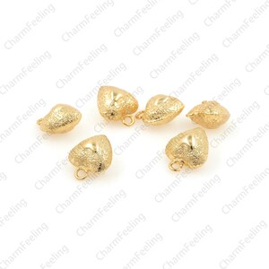 18K gold Liebe Herz Anhänger, gold aufgeblasen Herz, DIY Schmuck Armband/Halskette machen Zubehör 14 x 11x 7,7 mm 1pcs